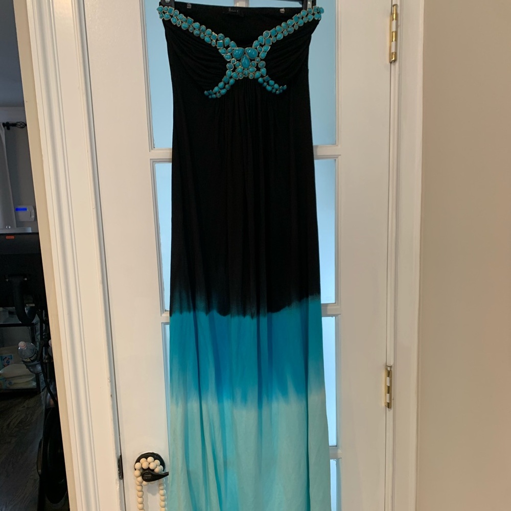 Sky Beaded strapless dress